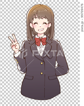 Female student wearing a blazer uniform 24 Female student wearing a blazer uniform 24 99709476