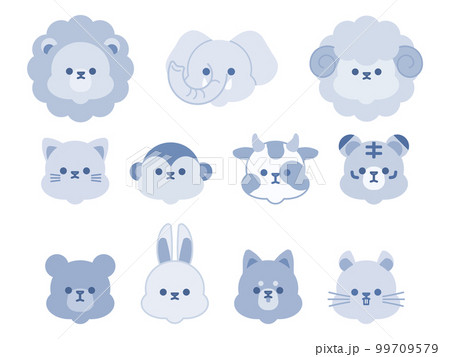 かわいい動物達のデフォルメイラストセット 99709579