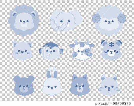 かわいい動物達のデフォルメイラストセット 99709579