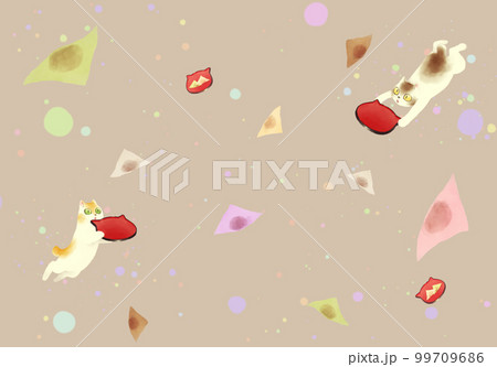 猫と生八つ橋 ベージュ よこ 猫と生八つ橋 ベージュ よこ 99709686