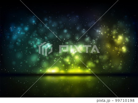 Colorful shiny bokeh lights with reflection abstract background Colorful shiny bokeh lights with reflection abstract background 99710198