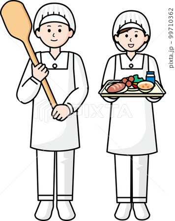 給食調理員の男性と女性 99710362