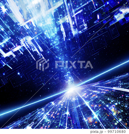 イメージ素材:近未来的な抽象グリッター背景 99710680