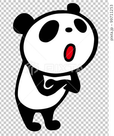 かわいいシンプルパンダ 腕組みでなるほどポーズ かわいいシンプルパンダ 腕組みでなるほどポーズ 99711253