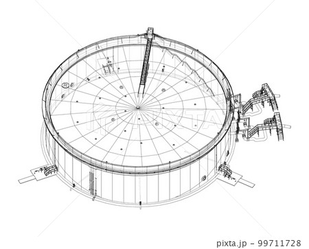 Large oil tank with floating roof Large oil tank with floating roof 99711728
