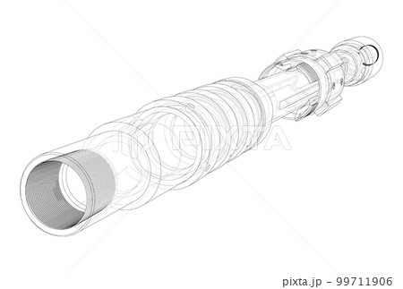 Outline drawing or sketch of cylindrical device Outline drawing or sketch of cylindrical device 99711906