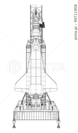 Space Rocket on launch pad 99711908