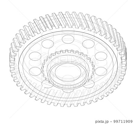 Gear wheel. 3d illustration 99711909