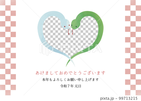 Illustration photo frame New Year's card postcard material Japanese style in 2025 99713215