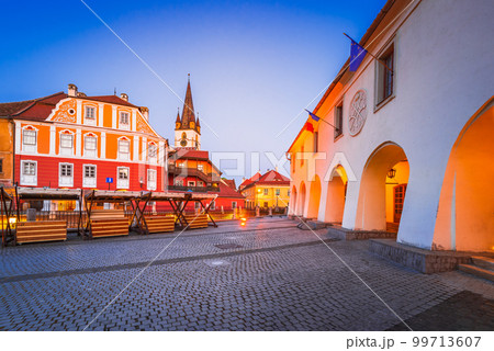 Sibiu, Romania - Travel sight of medieval downtown, historical Transylvania. 99713607