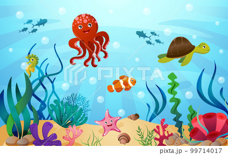 underwater scene cartoon