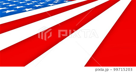 Flag of the United States of America. View from below obliquely. Red and white stripes look good in this perspective. Suitable for any article on the topic of the USA. 3d rendering. Flag of the United States of America. View from below obliquely. Red and white stripes look good in this perspective. Suitable for any article on the topic of the USA. 3d rendering. 99715203