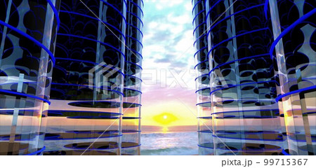 New York - view of Manhattan Skyline by night 99715367