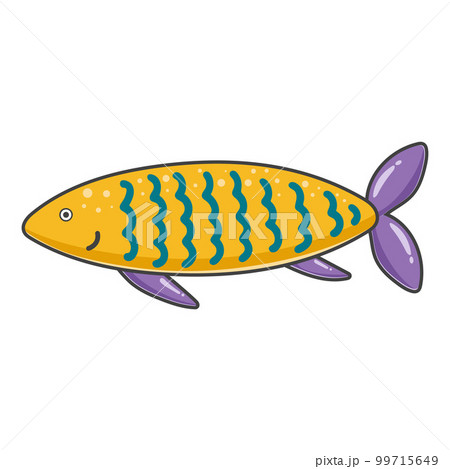 Cute underwater character yellow fish Cute underwater character yellow fish 99715649