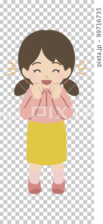 喜ぶ女児　私服 99716735