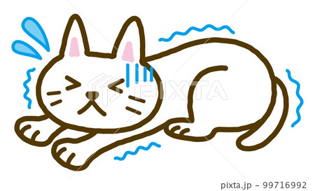 体調不良の猫のイラスト 体調不良の猫のイラスト 99716992