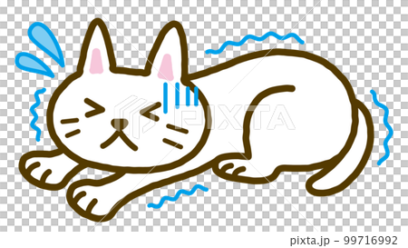 Illustration of a sick cat 99716992