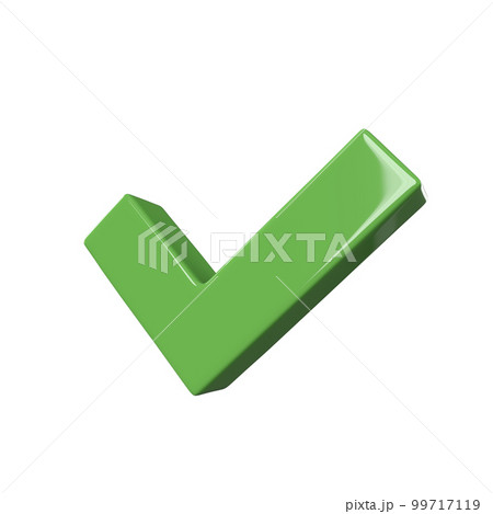 Yes confirmed approved ok correct sign 3d icon render illustration. Interface button isolated on white with clipping path 99717119