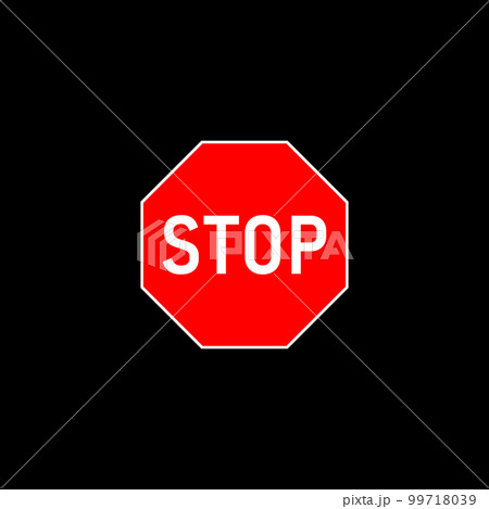 Stop traffic vector sign isolated on black background 99718039