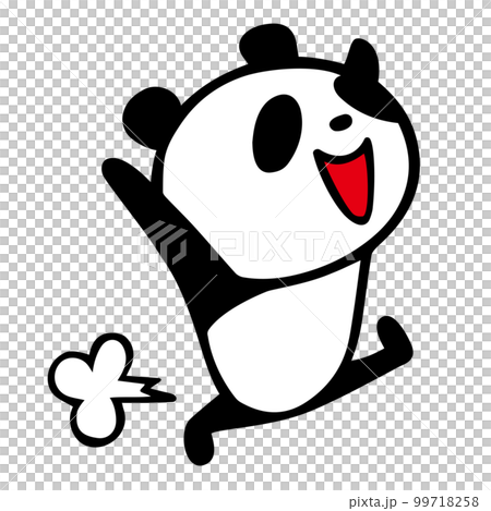 A cute simple panda running happily 99718258