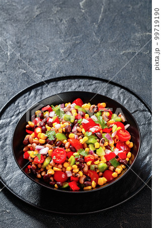 Black Bean Salad with Black-Eyed Peas and veggies 99719190