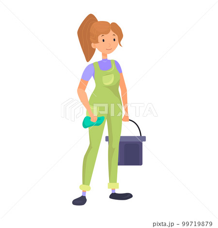 Housework flat icon. Colored vector element from cleaning lady collection. Creative Housework icon for web design, templates and infographics. Housework flat icon. Colored vector element from cleaning lady collection. Creative Housework icon for web design, templates and infographics. 99719879