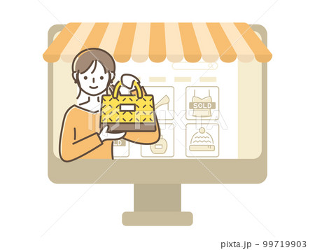 ネットショップで買い物をする女性 99719903