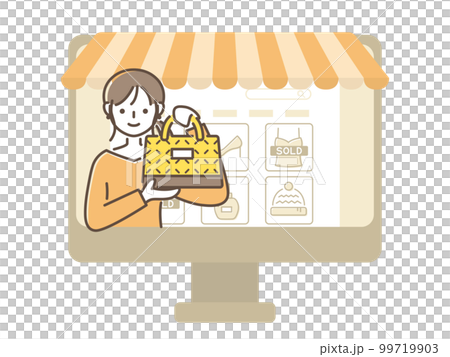 ネットショップで買い物をする女性 99719903