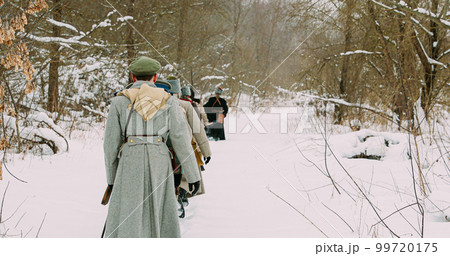 Men Dressed As White Guard Soldiers Of Imperial Russian Army In Men Dressed As White Guard Soldiers Of Imperial Russian Army In 99720175