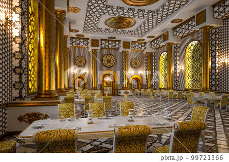 3D rendering of the hall in a classic style. Classic interior 3D rendering of the hall in a classic style. Classic interior 99721366