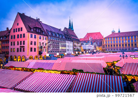 Nuremberg, Germany. Christkindlesmarkt one of the oldest Christmas markets. Bavaria touristic place. Nuremberg, Germany. Christkindlesmarkt one of the oldest Christmas markets. Bavaria touristic place. 99721567