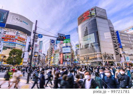 日本の東京都市景観　インフルには効果的なマスクだが…コロナはエアロゾル感染…マスク不要が真実＝渋谷 99721781
