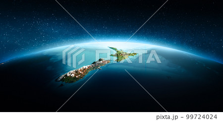 New Zealand night map 99724024