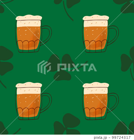 Seamless pattern with illustration stylized mug of Seamless pattern with illustration stylized mug of 99724317