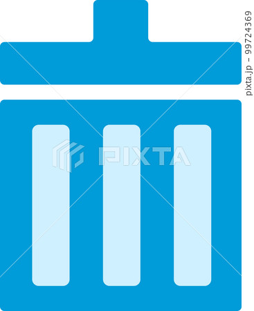 ゴミ箱の青いシンプルなイラストアイコン 99724369