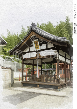 水彩画風　八坂神社　祇園社　奈良県奈良市 99724565