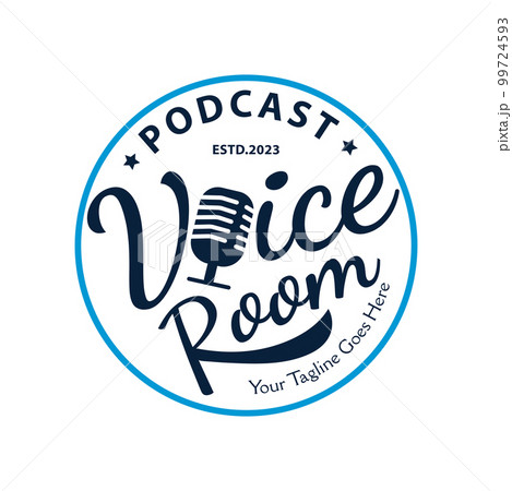 Podcast or Radio Logotype design using Microphone vector. stamp templates 99724593