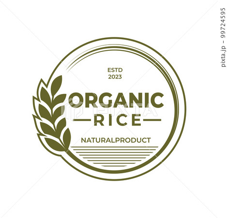 Organic rice Vintage Retro logo design inspiration, circle wheat logo symbol. Can be used for Agriculture Logo,stamp,template,badge vector design 99724595