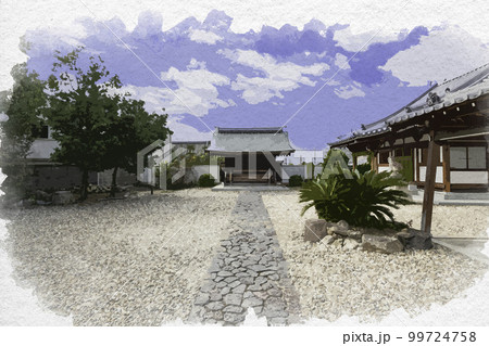 水彩画風 蓮長寺 番神堂 奈良県奈良市 水彩画風 蓮長寺 番神堂 奈良県奈良市 99724758