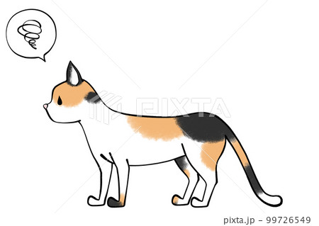 尻尾を下げる　猫のイラスト 99726549