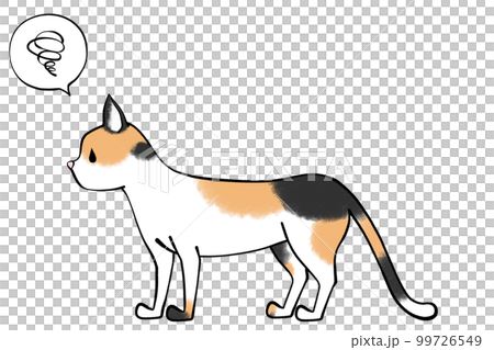 尻尾を下げる　猫のイラスト 99726549