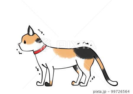 尻尾を下げて震える 猫のイラスト 尻尾を下げて震える 猫のイラスト 99726564