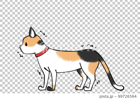 尻尾を下げて震える 猫のイラスト 尻尾を下げて震える 猫のイラスト 99726564