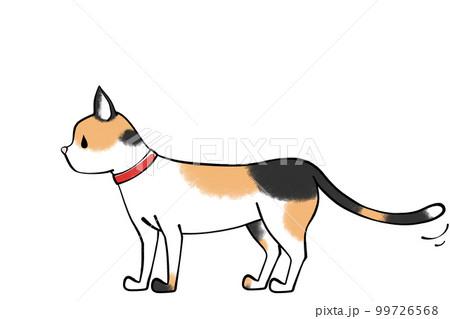 尻尾を静かにふる　猫のイラスト 99726568