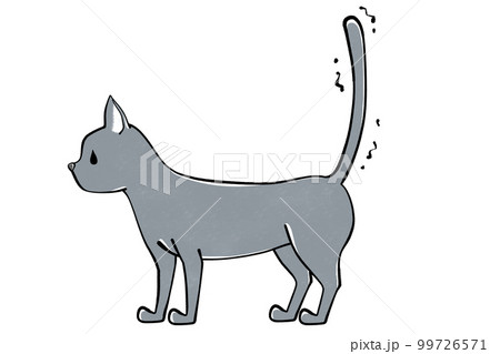 尻尾を立てて震わせる　猫のイラスト 99726571