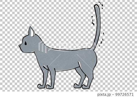 尻尾を立てて震わせる　猫のイラスト 99726571