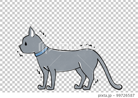 尻尾を下げて震える　猫のイラスト 99726587