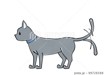 尻尾をブンブンふる　猫のイラスト 99726589