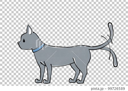 尻尾をブンブンふる　猫のイラスト 99726589