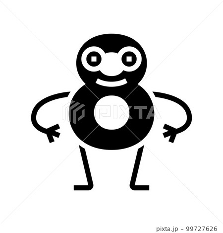 eight number character glyph icon vector illustration 99727626